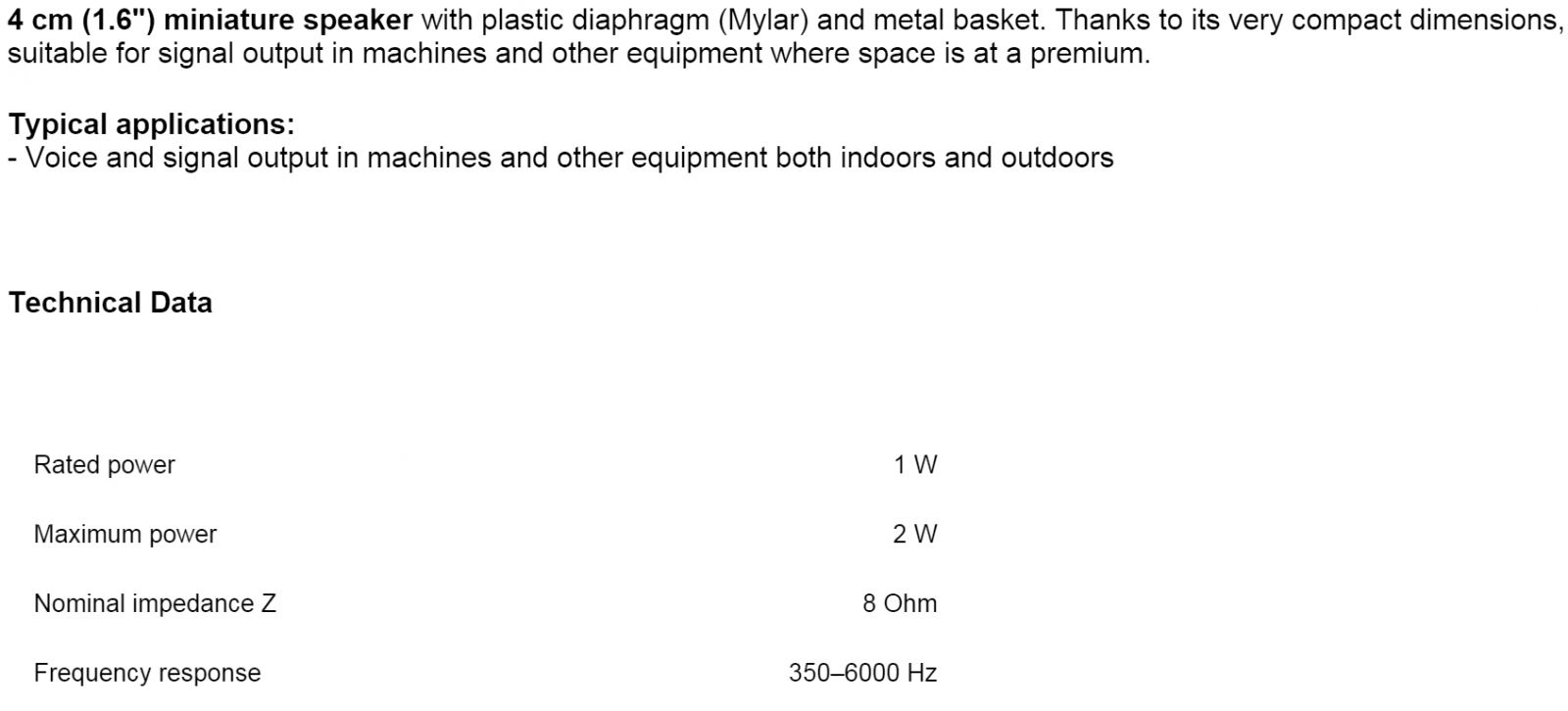 רמקול VISATON K 40